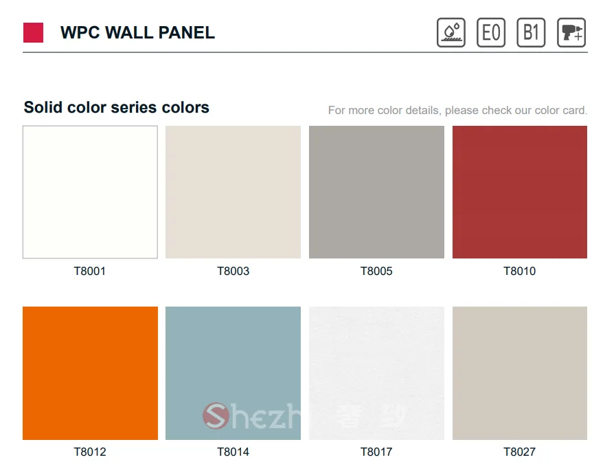 Material reference showing selected neutral and coloured solid panel finishes