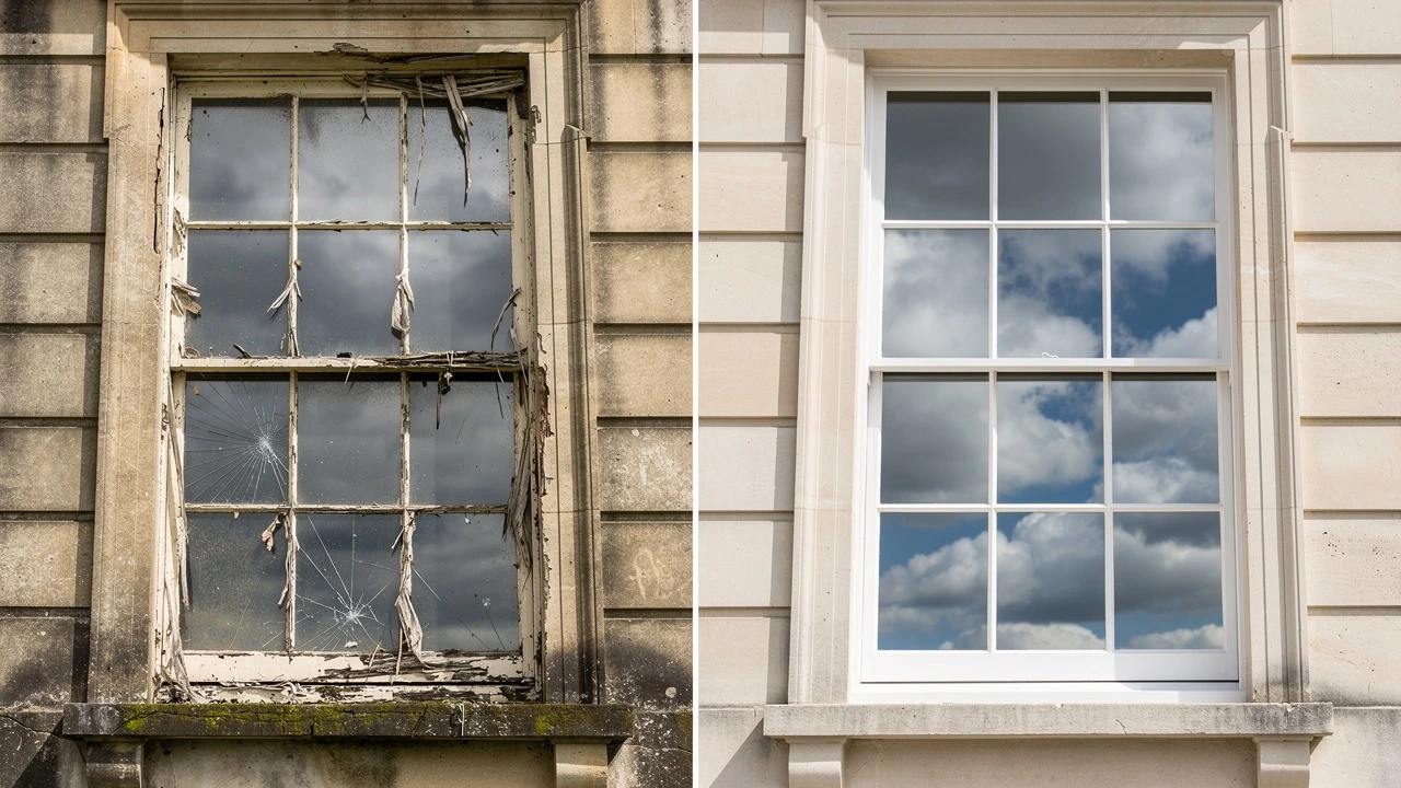 Wooden sash window draught-proofing Somerset